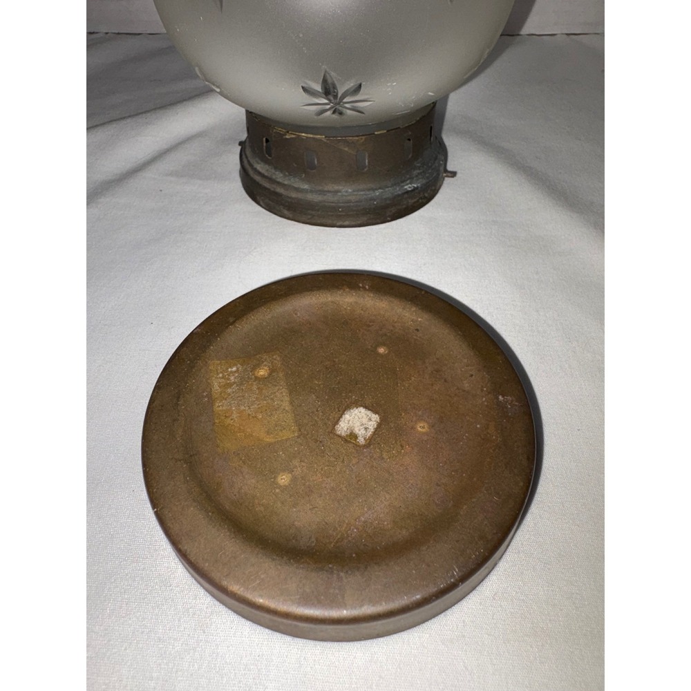 Frosted Etched Star Glass Brass Candle Lantern Hanging Tea Light Holder Vintage - Picture 8 of 14